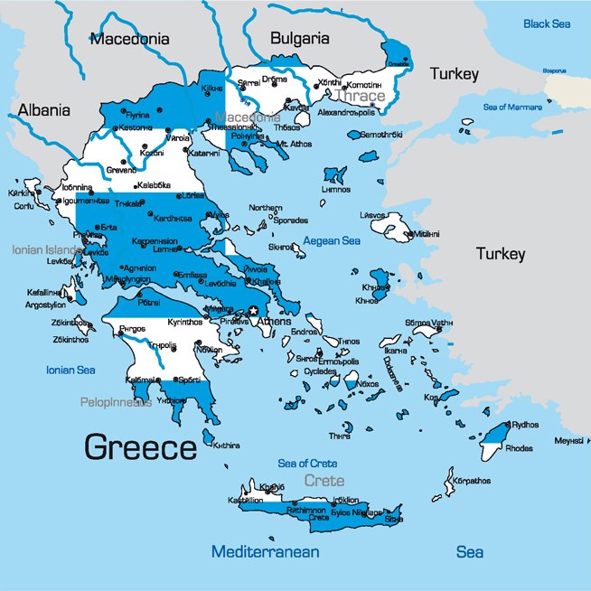 ŘeckoZájezdy.cz - mapa Řecka a řeckých ostrovů